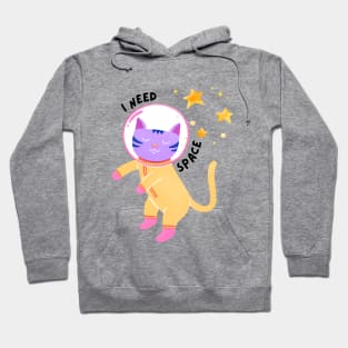 Cat Need Space - Funny Introvert Hoodie